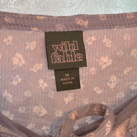 Wild Fable Women’s Light Blue Floral front tie Tank top bodysuit size m - Picture 4 of 6